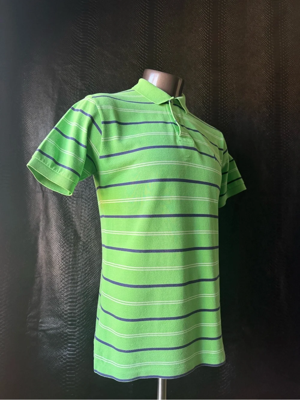 Polo Ralph Lauren Short Sleeve Polo Shirt Men’s Medium Lime Green Navy Stripe